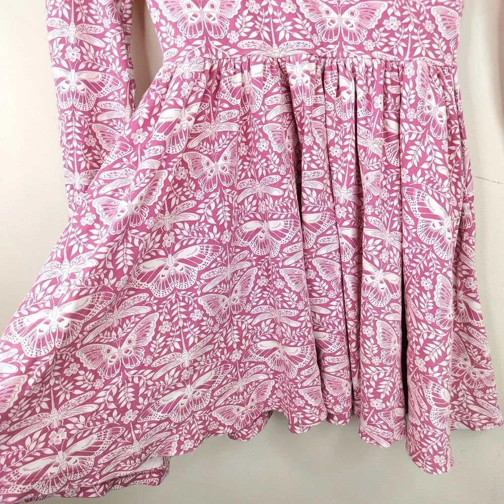 Mini Boden Butterfly Dress Kids 9-10Y Dragonfly Whimsical Pink Cotton